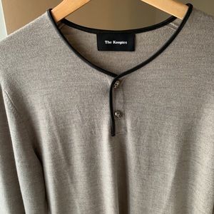 The Kooples Merino wool and leather Henley